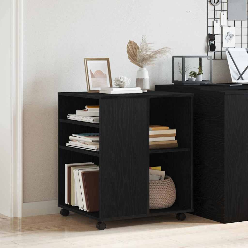 Aufbewahrungsschrank mit Rad Schwarze Eiche 60 x 53 x 72,5 cm