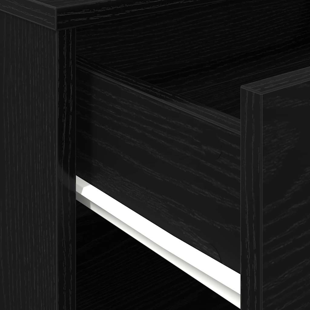 Aufbewahrungsschrank mit Rad Schwarze Eiche 46 x 36 x 59 cm