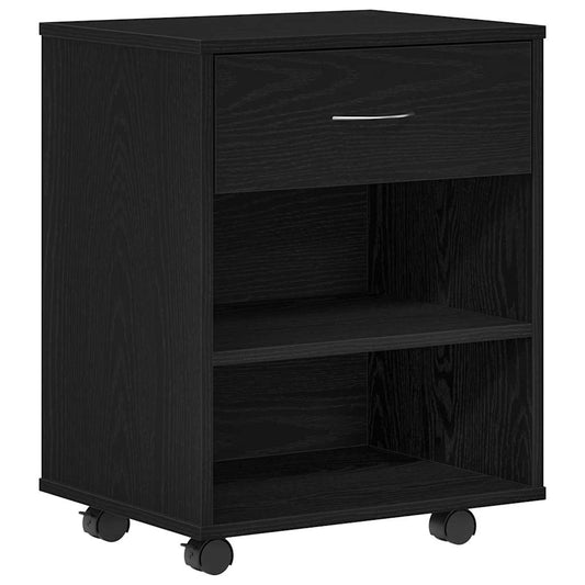 Aufbewahrungsschrank mit Rad Schwarze Eiche 46 x 36 x 59 cm