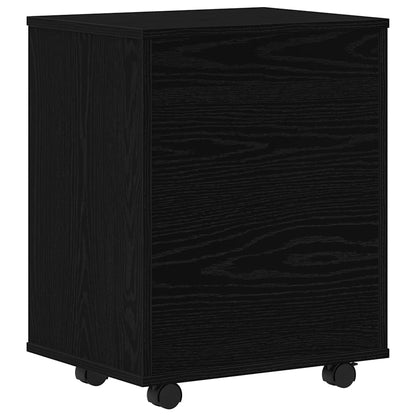 Aufbewahrungsschrank mit Rad Schwarze Eiche 46 x 36 x 59 cm
