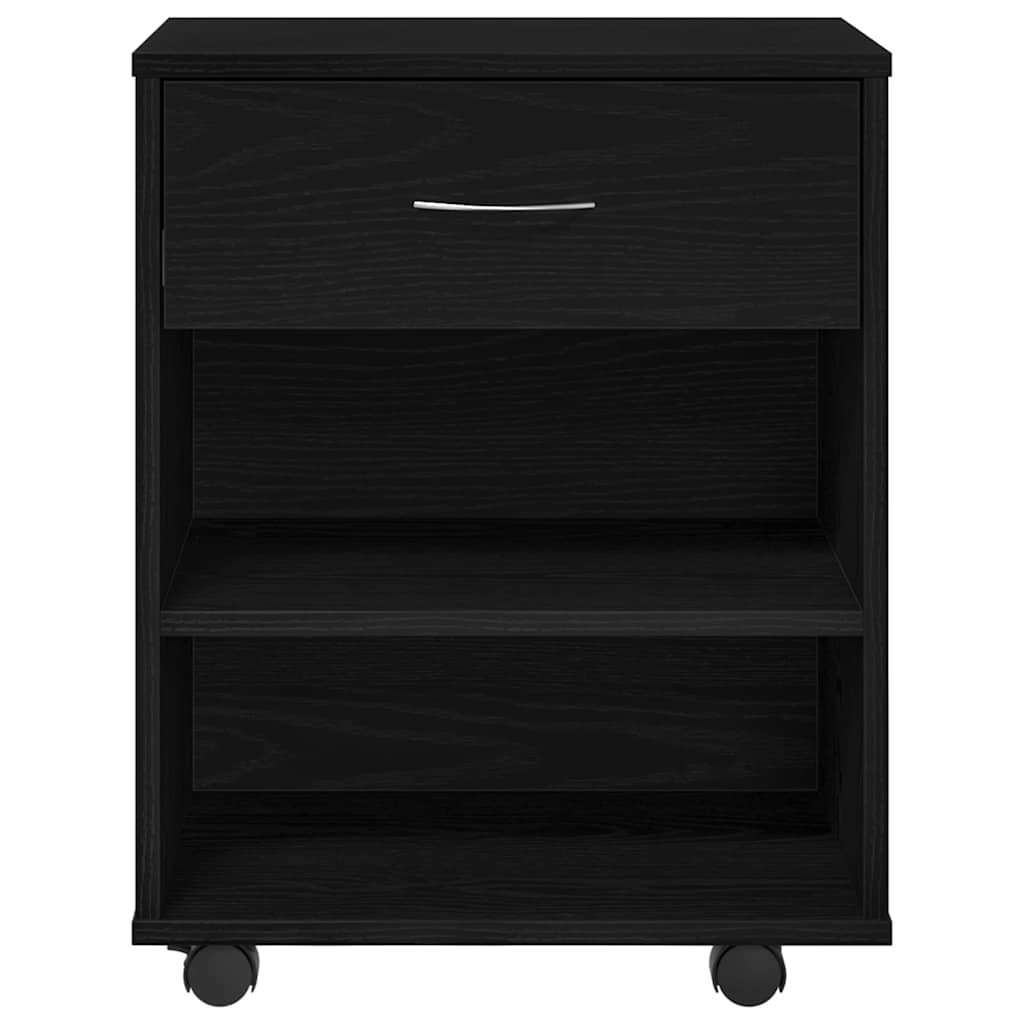Aufbewahrungsschrank mit Rad Schwarze Eiche 46 x 36 x 59 cm