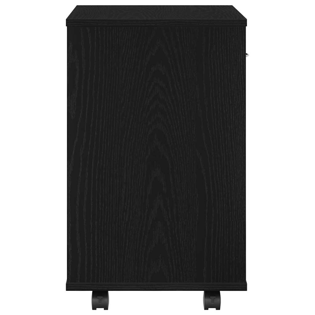 Aufbewahrungsschrank mit Rad Schwarze Eiche 46 x 36 x 59 cm