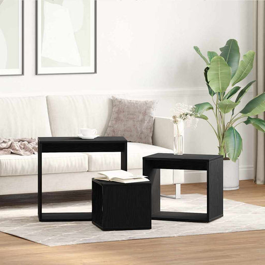 Nestingtisch 3 pcs Schwarze Eiche 55 x 30 x 50 cm Holzwerkstoff