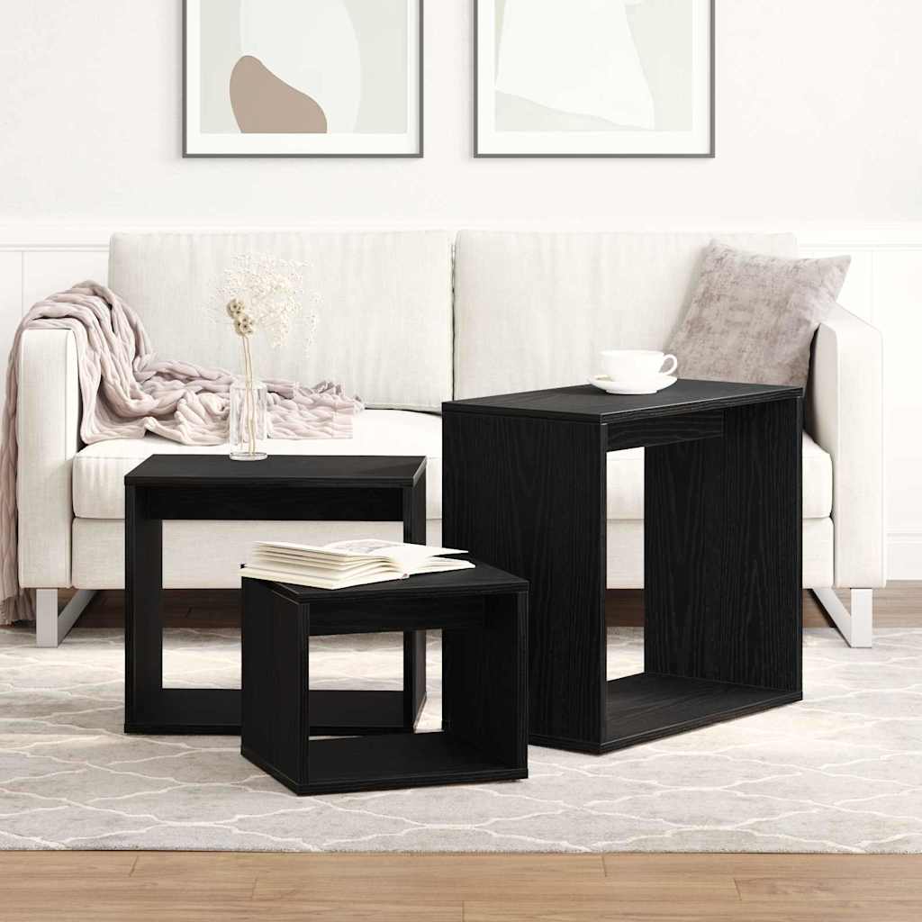 Nestingtisch 3 pcs Schwarze Eiche 55 x 30 x 50 cm Holzwerkstoff