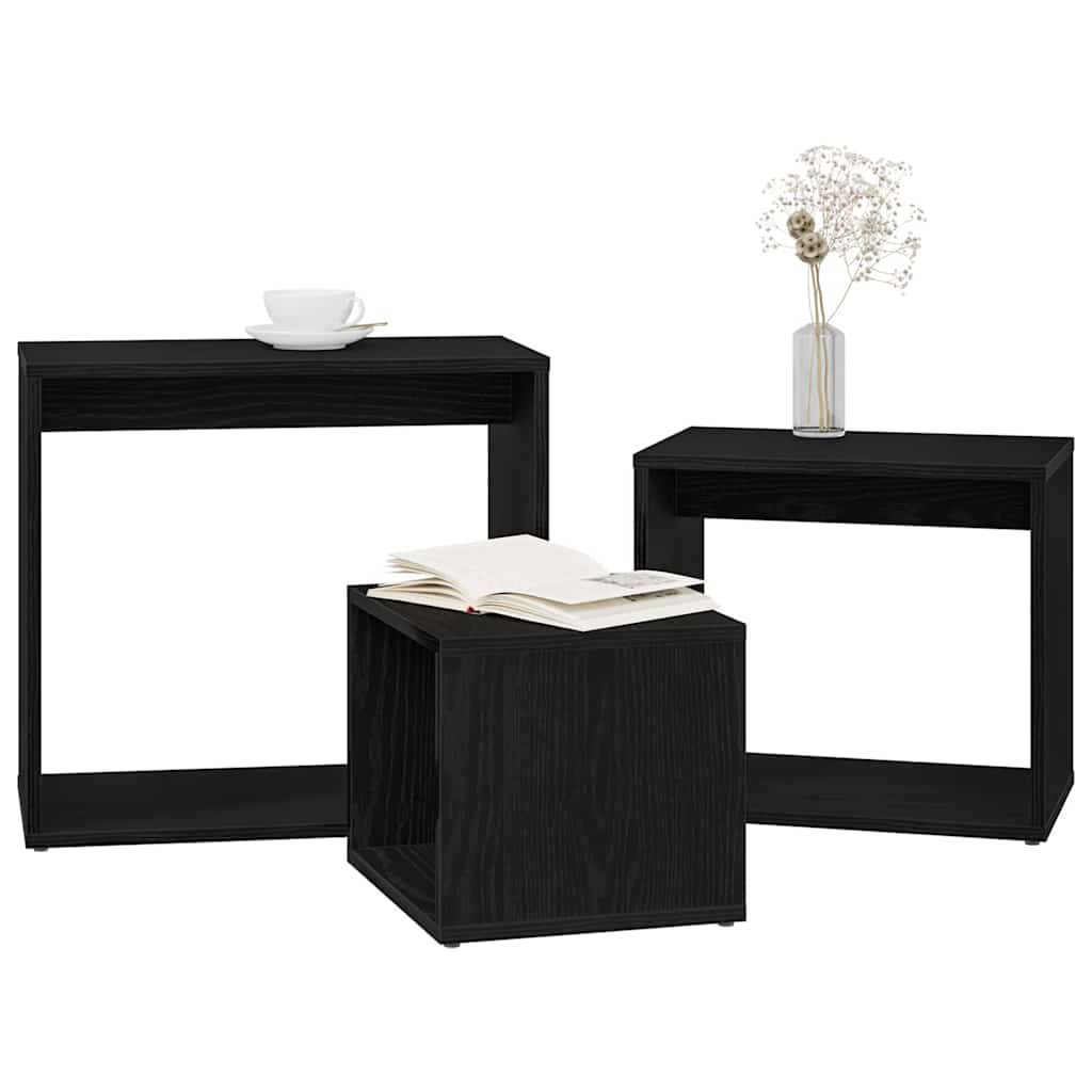 Nestingtisch 3 pcs Schwarze Eiche 55 x 30 x 50 cm Holzwerkstoff