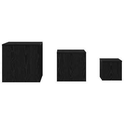Nestingtisch 3 pcs Schwarze Eiche 45 x 45 x 45 cm Holzwerkstoff