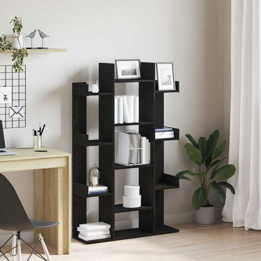 Bücherregal Schwarze Eiche 86 x 25.5 x 140 cm Holzwerkstoff