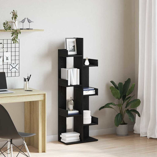Bücherregal Schwarze Eiche 48 x 25.5 x 140 cm Holzwerkstoff