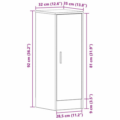 Schuhschrank Schwarze Eiche 32 x 35 x 92 cm Holzwerkstoff