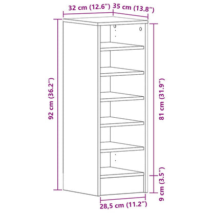 Schuhschrank Schwarze Eiche 32 x 35 x 90 cm Holzwerkstoff