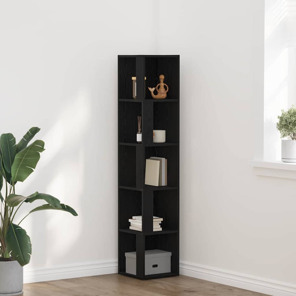 Eckregale Schwarze Eiche 33 x 33 x 164.5 cm Holzwerkstoff
