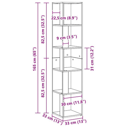 Eckregale Schwarze Eiche 33 x 33 x 164.5 cm Holzwerkstoff