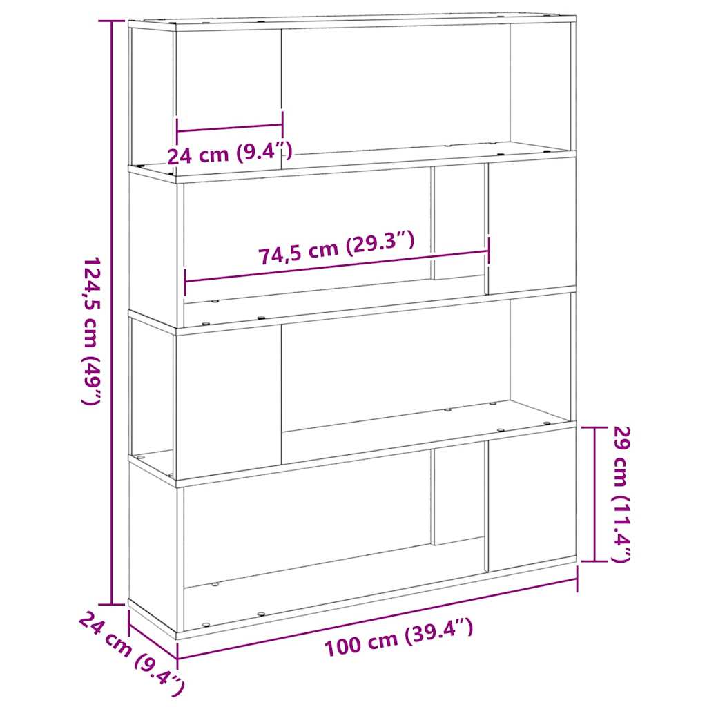 Unterhaltungszentrum Schwarz 100 x 24 x 124 cm Holzwerkstoff