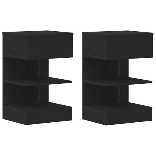 Nachttisch 2 pcs Schwarze Eiche 40 x 35 x 65 cm Holzwerkstoff