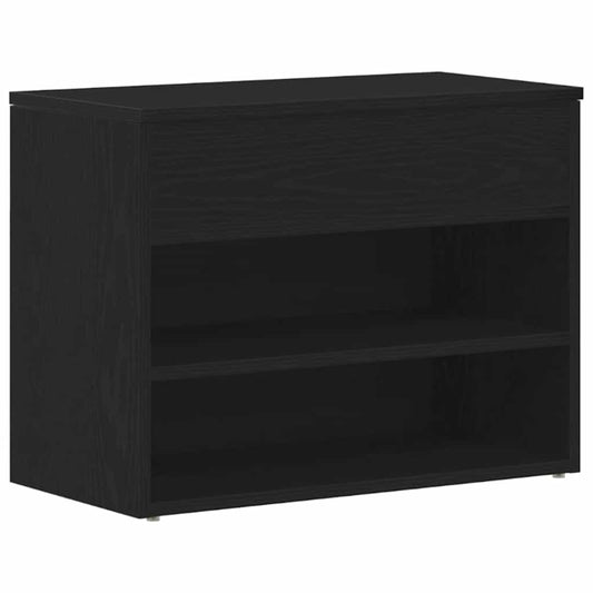 Schuhbank Schwarz Eichen-Optik 60 x 30 x 45 cm Holzwerkstoff