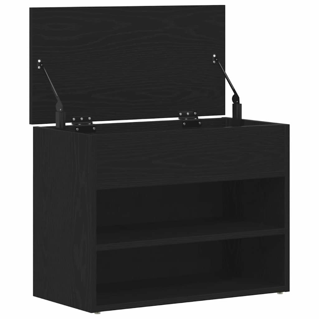 Schuhbank Schwarz Eichen-Optik 60 x 30 x 45 cm Holzwerkstoff