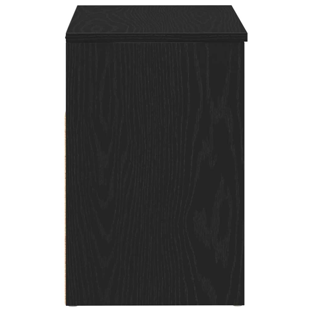 Schuhbank Schwarz Eichen-Optik 60 x 30 x 45 cm Holzwerkstoff