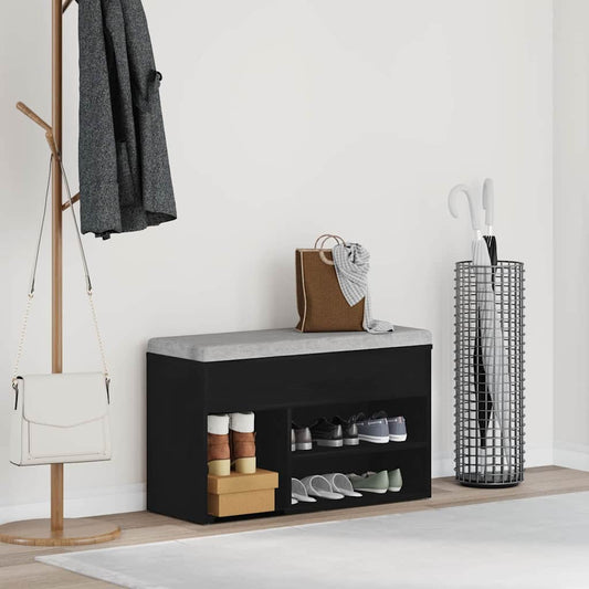 Schuhbank Schwarze Eiche 60 x 30 x 45 cm Holzwerkstoff
