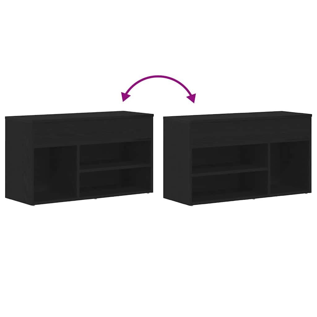 Schuhbank Schwarze Eiche 60 x 30 x 45 cm Holzwerkstoff