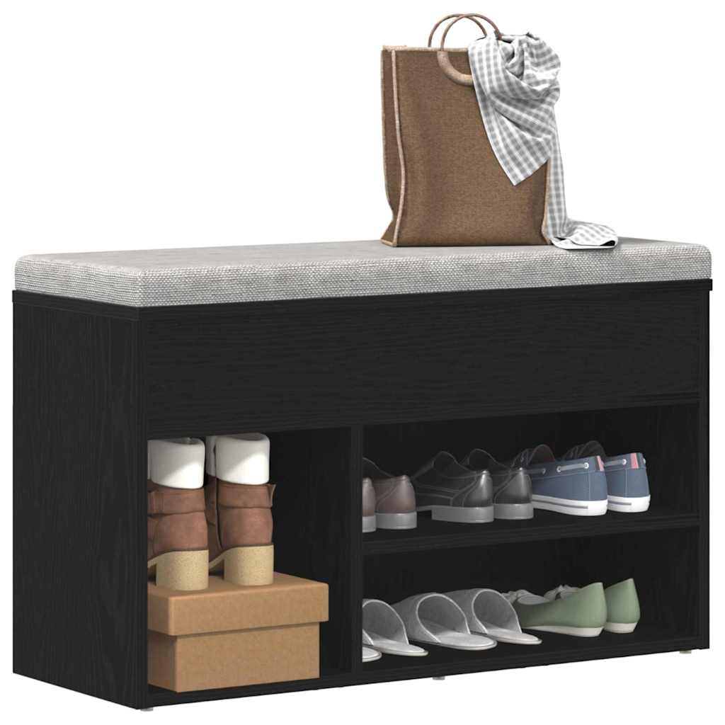 Schuhbank Schwarze Eiche 60 x 30 x 45 cm Holzwerkstoff
