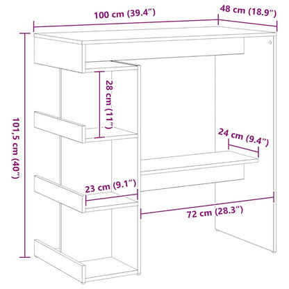 Bartisch Schwarze Eiche 100 x 48 x 101,5 cm Holzwerkstoff
