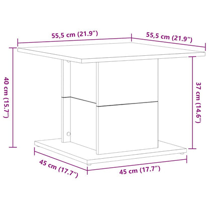 Couchtisch Schwarze Eiche 55.5 x 55.5 x 40 cm Holzwerkstoff