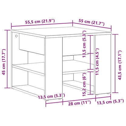 Couchtisch Schwarze Eiche 55,5 x 55 x 45 cm Holzwerkstoff