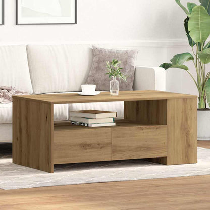 Couchtisch Eiche handwerklich 102 x 55 x 43,5 cm Holzwerkstoff