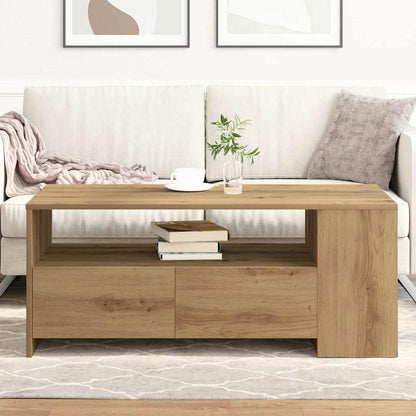 Couchtisch Eiche handwerklich 102 x 55 x 43,5 cm Holzwerkstoff