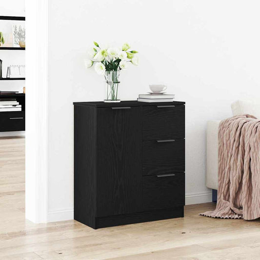 Sideboard mit Schubladen Schwarz 60 x 30 x 70 cm Holzwerkstoff