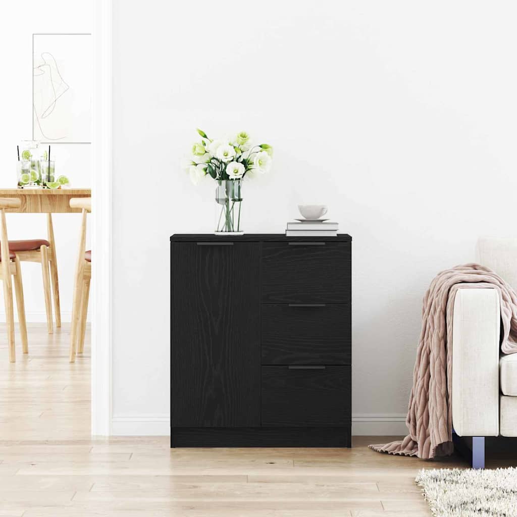 Sideboard mit Schubladen Schwarz 60 x 30 x 70 cm Holzwerkstoff