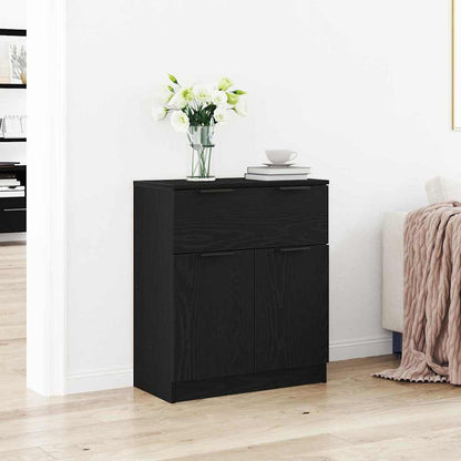 Sideboard Schwarz Eichen-Optik 60 x 30 x 70 cm Holzwerkstoff