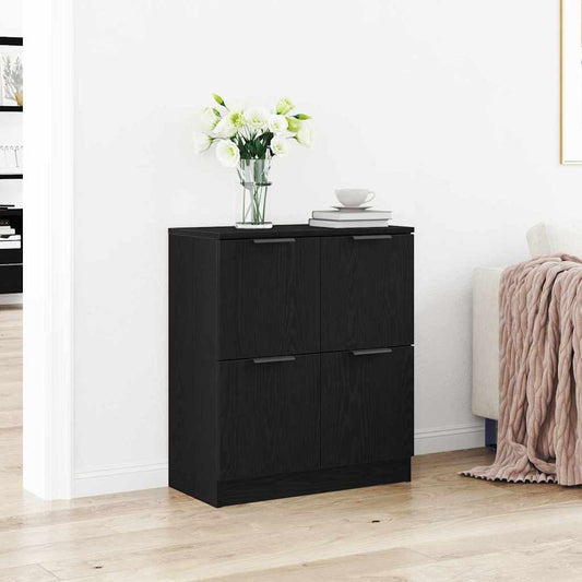 Sideboard Schwarz 60 x 30 x 70 cm Holzwerkstoff