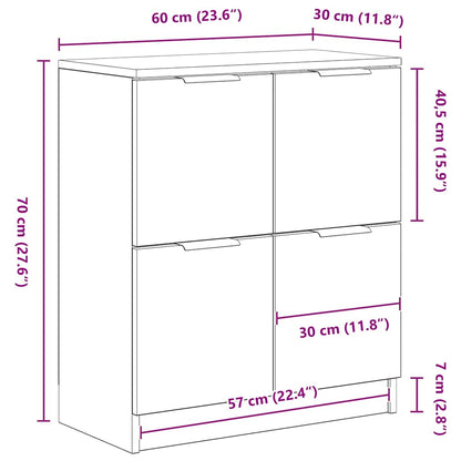 Sideboard Schwarz 60 x 30 x 70 cm Holzwerkstoff