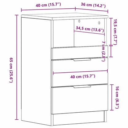 Nachttisch 2 pcs Schwarze Eiche 40 x 35 x 65 cm Holzwerkstoff