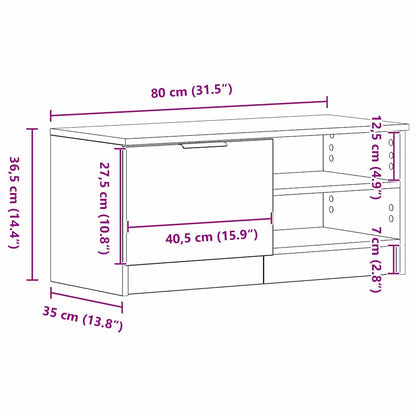 TV-Schränk Schwarz 80 x 35 x 36.5 cm Holzwerkstoff