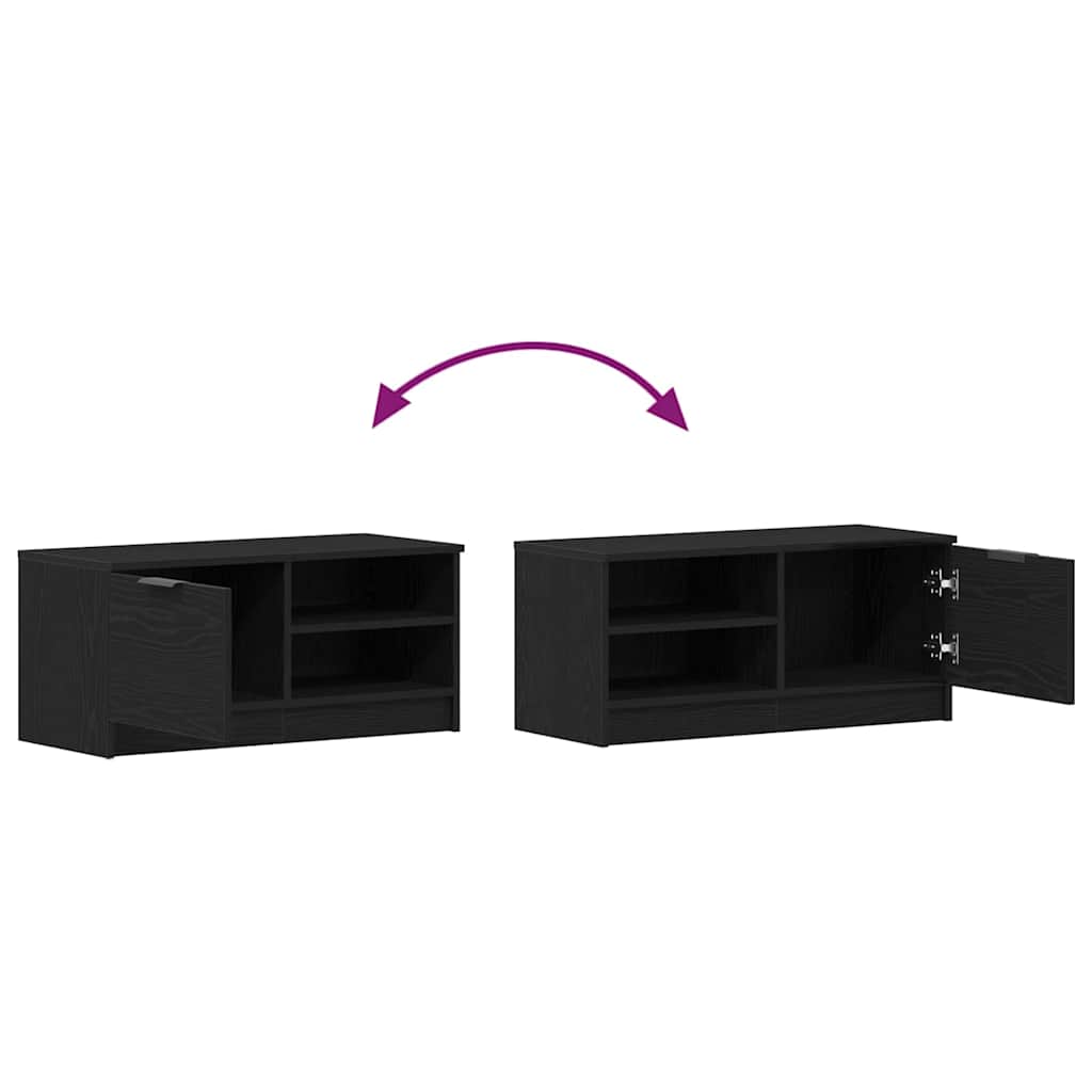 TV-Schränk 2 pcs Schwarz Eichen-Optik 80 x 35 x 36,5 cm