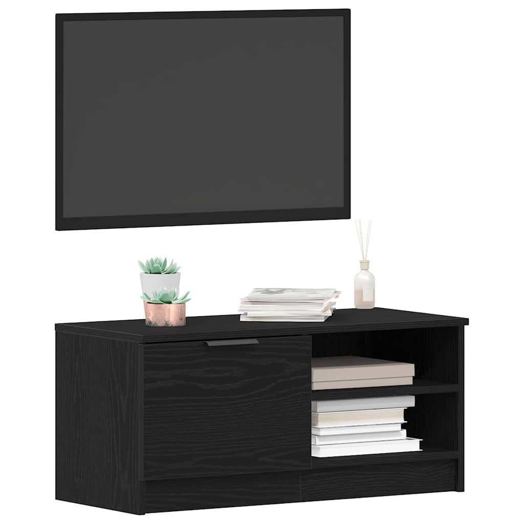 TV-Schränk 2 pcs Schwarz Eichen-Optik 80 x 35 x 36,5 cm