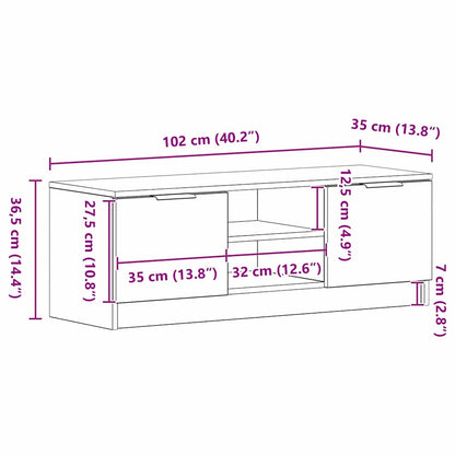 TV-Schränk Schwarz 102 x 35 x 36.5 cm Holzwerkstoff
