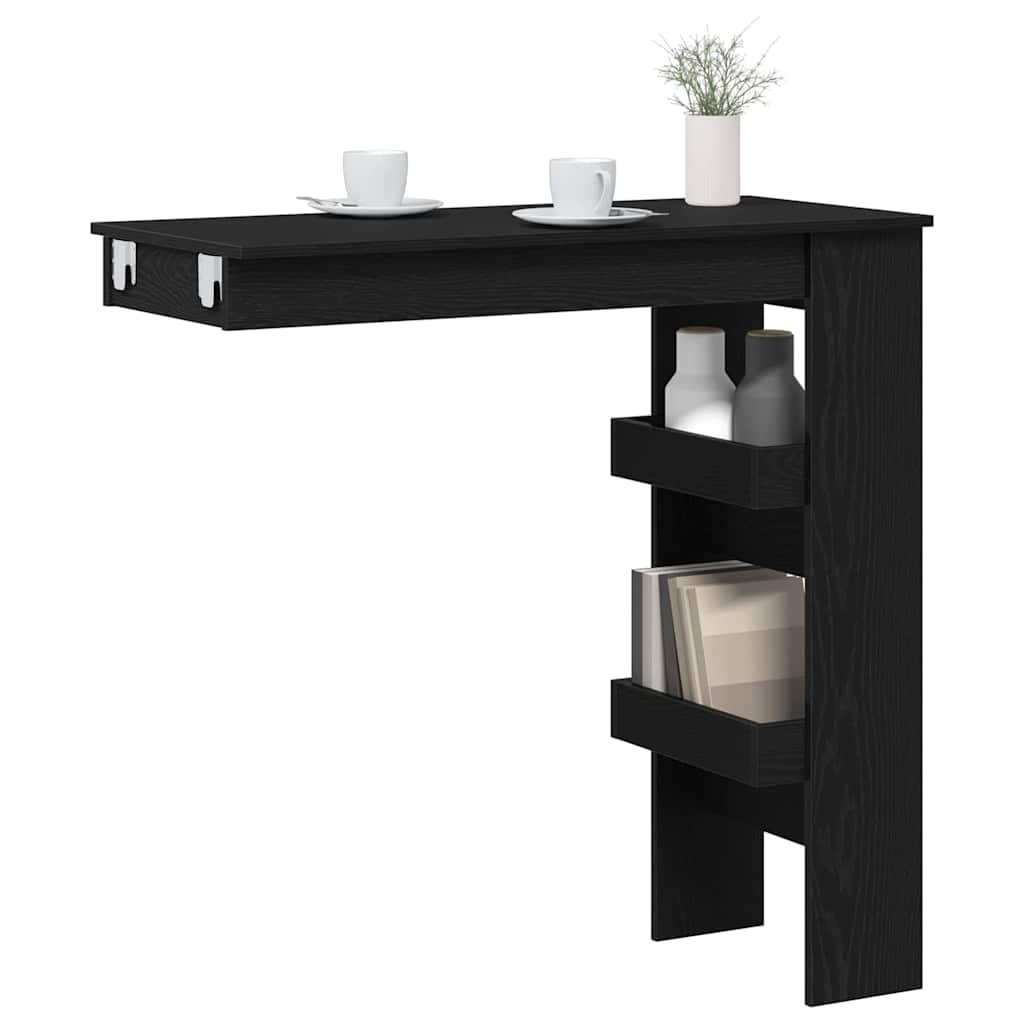 Wand Bar Tisch Schwarze Eiche 102 x 55 x 103,5 cm Holzwerkstoff