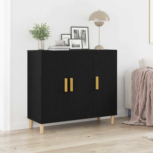 Sideboard Schwarz 90 x 34 x 80 cm Holzwerkstoff