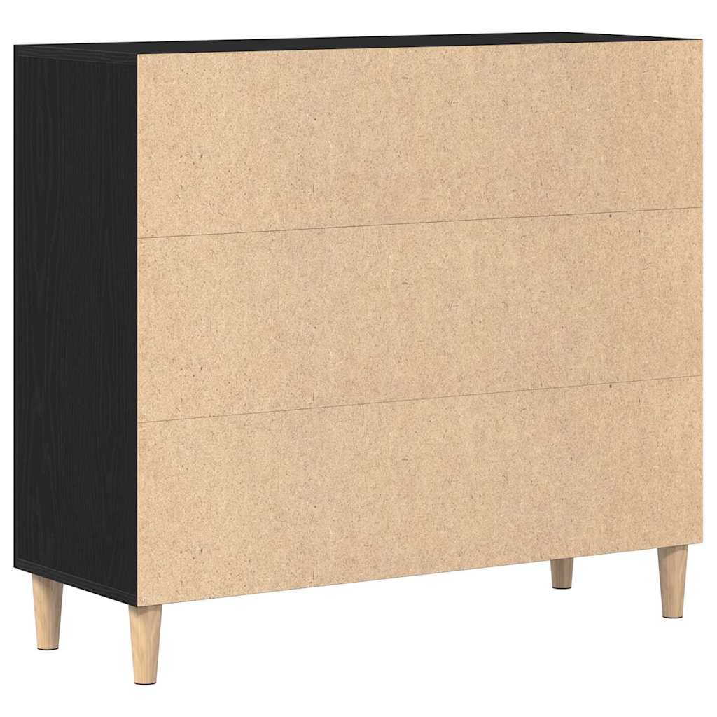 Sideboard Schwarz 90 x 34 x 80 cm Holzwerkstoff