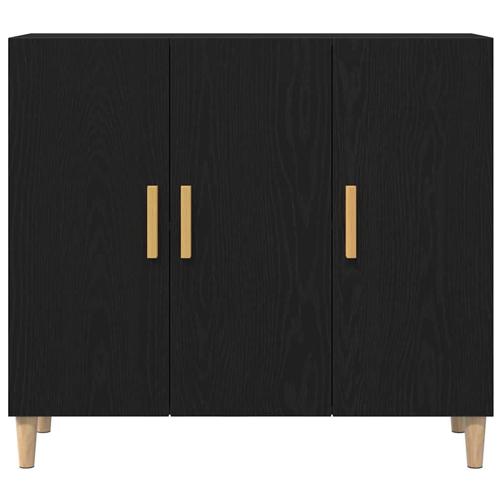 Sideboard Schwarz 90 x 34 x 80 cm Holzwerkstoff