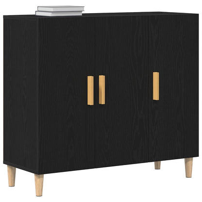 Sideboard Schwarz 90 x 34 x 80 cm Holzwerkstoff