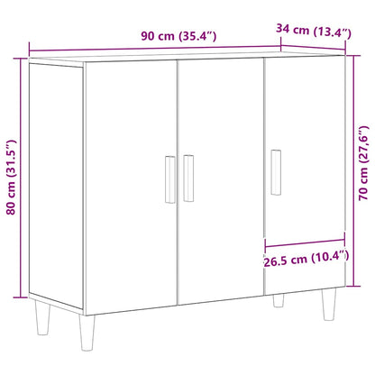 Sideboard Schwarz 90 x 34 x 80 cm Holzwerkstoff