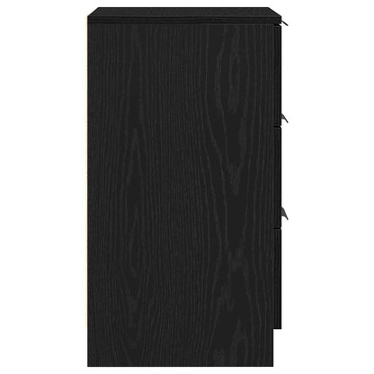 Nachttisch Schwarz Eichen-Optik 40 x 65 x 65 cm Holzwerkstoff