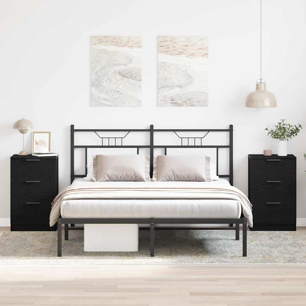 Nachttisch 2 pcs Schwarze Eiche 40 x 65 x 65 cm Holzwerkstoff