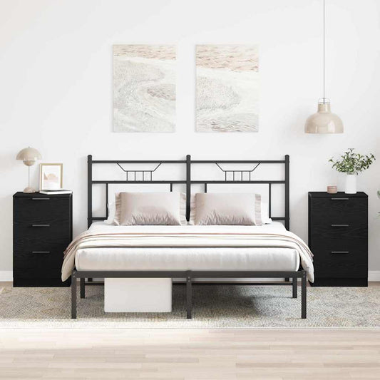 Nachttisch 2 pcs Schwarze Eiche 40 x 65 x 65 cm Holzwerkstoff
