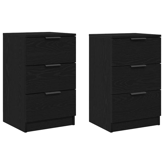 Nachttisch 2 pcs Schwarze Eiche 40 x 65 x 65 cm Holzwerkstoff
