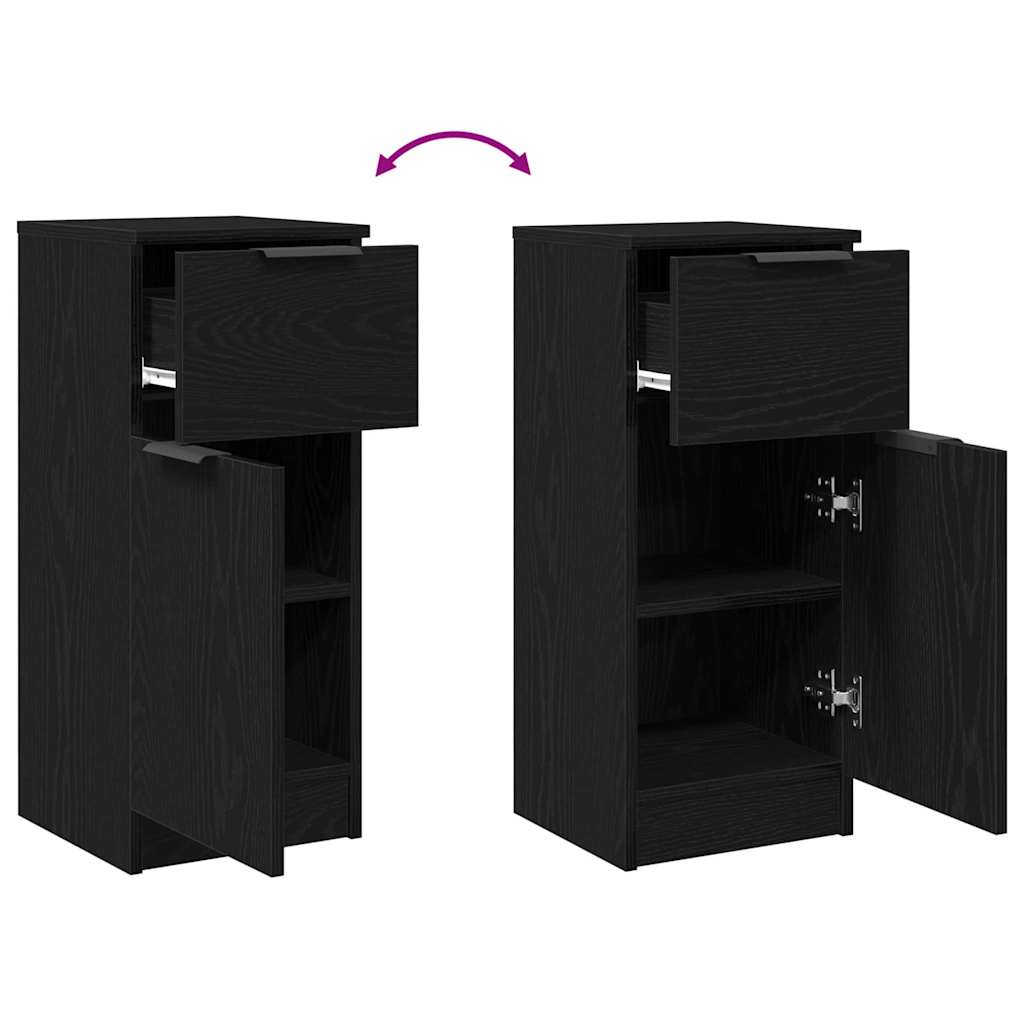 Sideboard Schwarz Eiche Schwarze Eiche 30 x 30 x 70 cm